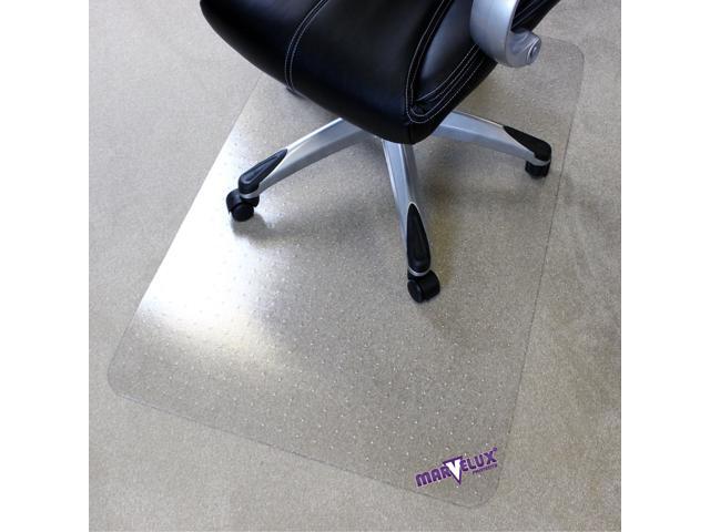 Thick Polycarbonate Office Chair Mat for High Pile Carpets, Large Heavy Duty Clear Rigid Rectangular Carpeted Floor Protector Mat for Plush Pile.