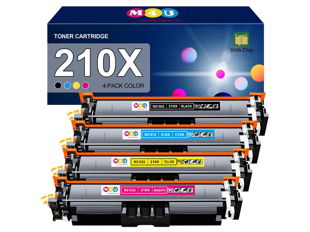 210X Toner Cartridges Set 4 Pack High Yield Replacement for 210X 210A Toner Cartridge, Fitting for Color Pro MFP 4301fdw 4301dn 4301dw, Pro 4201dw...