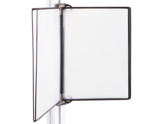 Magnetic Wall Mount Reference System, 5 Pockets, Black 5 double-sided PVC pockets hold 10 letter-size sheets, magnetic mounting plate, snap-on.