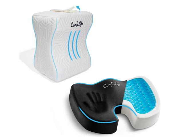 Gel Enhanced Seat Cushion & Cooling Knee Pillow Bundle Seat Cushion for Office Chair Leg Pillow for Side Sleeping
