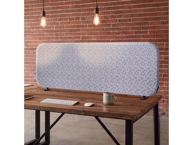 Desk Divider, Portable Tabletop Screen Partition 48'x18' Dandelion Decorative Fabric. For Office, Work from Home, Dining, Shared Workspace,.