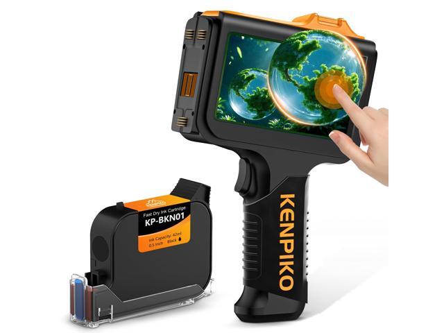 Handheld Inkjet Printer, New KP-N01 Handheld Printer Gun 0.5 Inch Print Height with 4.3 Smart Touchscreen, 360g Portable Inkjet Printer with 42ml...