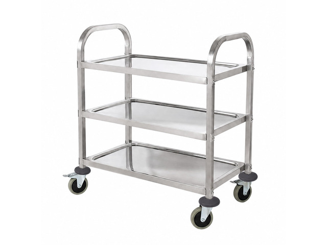 Metal 3 Tier Utility Cart Kitchen Trolley Catering Storage Cart with Universal Wheels Easy to Assemble& Move for Kitchen Restaurant Hotel Cafe...