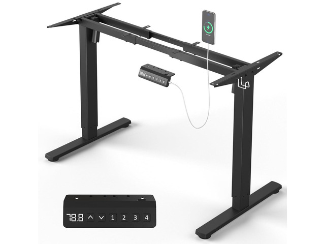 330 lbs Capacity Dual Motor Electric Height Adjustable Standing Desk Frame Sit Stand up Desk Legs Base Workstation for 41.4 to 70.8 Desktop,...