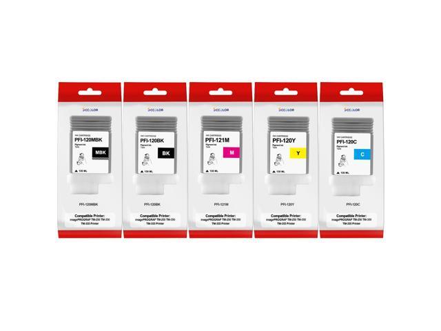PFI-121 Ink/PFI-121 PFI121 Pigment Ink Tank Bundle Compatible for Canon PFI-121M PFI-120MBK PFI-120BK PFI-120C PFI-120Y Ink Tank Replacement for...
