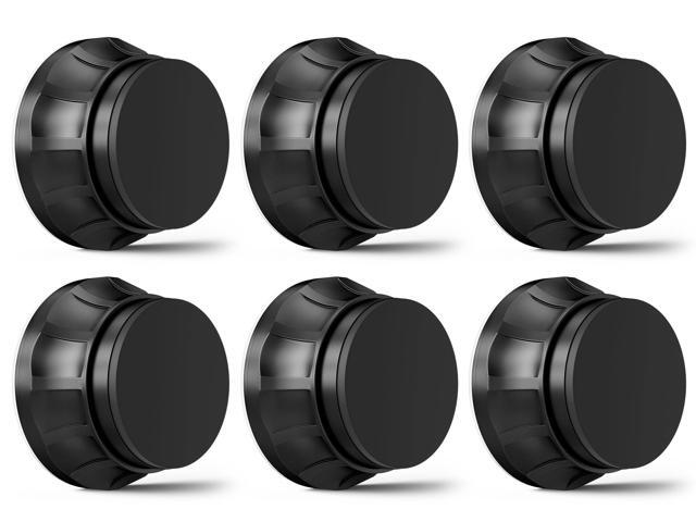 6PCS Modern Black Door Stoppers for Wall, 1.65 Inch, Aluminum No Drill Adhesive or Screw Mount, Textured Aluminum Door Knob Wall Protector for...