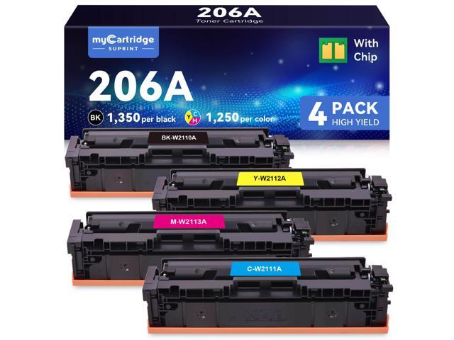 206A Toner Cartridges 4 Pack Compatible Replacement for HP 206A with Chip Latest Chip Compatible with HP Color LaserJet Pro M255dw MFP M283fdw...