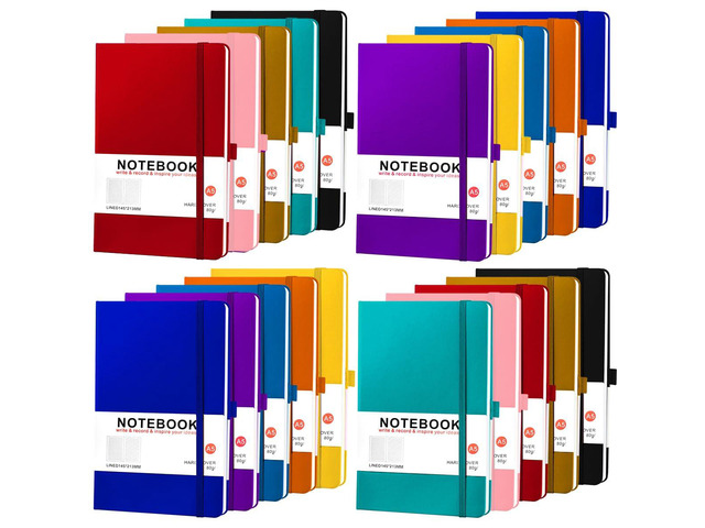 20 Pack Hardcover Journals Bulk, A5 Lined Notebooks for Women Men, 200 Pages/100 Sheets, 5.8 x 8.4 inch College Ruled Notebook for Writing Business...