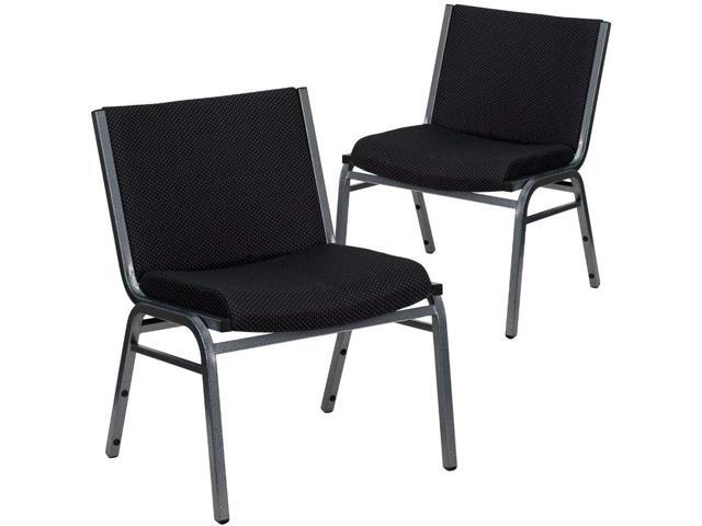 2 Pack HERCULES Series Big & Tall 1000 lb. Rated Black Fabric Stack Chair
