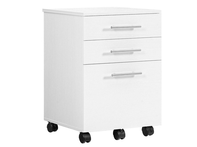 3-Drawer File Cabinet, Wooden Under Desk Filing Cabinet, fits A4/Letter Size for Home Office, Small Rolling Storage Drawer Chest, Printer Stand...