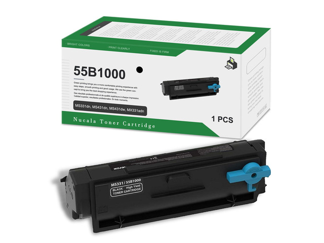 55B1000 Black Toner Cartridge(1-Pack) - Ncla Compatible 55B1000 High Yield Toner Cartridge Replacement for Lexmark MS331dn, MS431dn, MS431dw,...