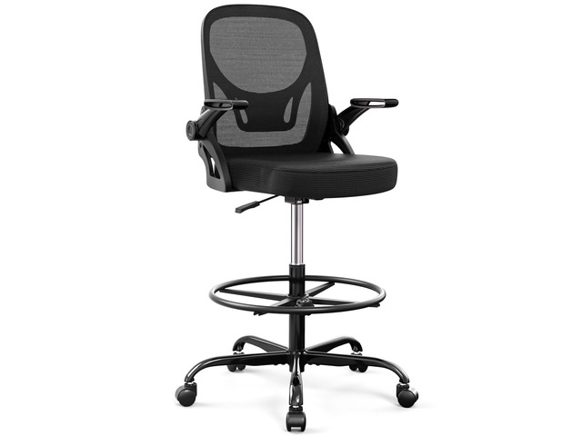 450lbs Drafting Chair Tall Office Chair for Standing Desk with Flip-up Armrests,Ergonomic High Desk Chair with Lumbar Support and Adjustable...