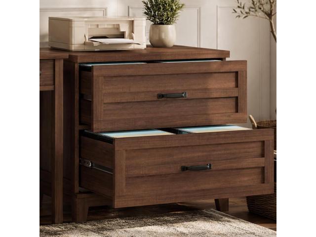 2 Drawer Farmhouse Lateral File Cabinet for Home Office, Deep Filing Drawers Fit Legal Letter & A4 Hanging Files, Wide Storage Cabinet with.