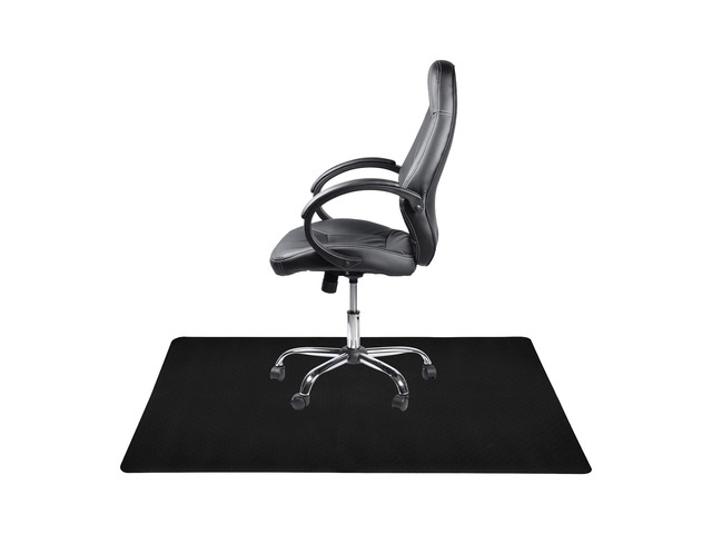 Workstation Desk Chair Mats for Hard Floors, Home & Office Floor Protector, Easy to Clean, Stain-Resistant Vinyl Black, 46 Inches x 72 Inches, Made...
