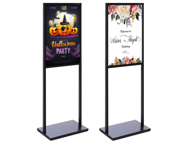 2 Pcs Sign Stand Holder, 19.6'x 27.5' Double Sided Metal Wedding Sign Stand, Heavy Duty Floor Standing Poster Holder, Outdoor Banner Stands with...