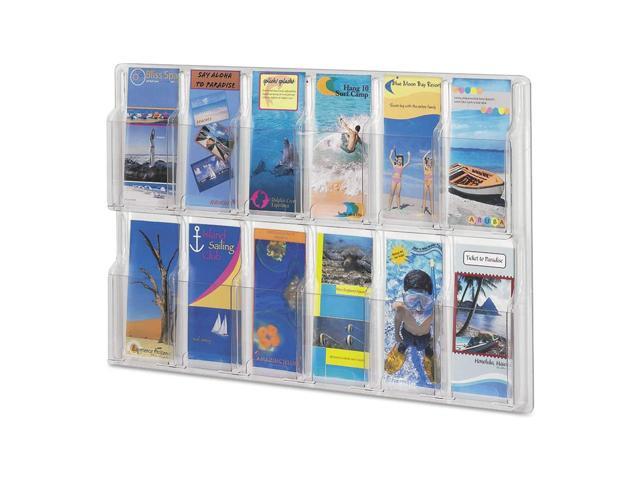 Reveal 12 Pamphlet Display, 5604CL, Wall Mountable, Thermoformed Plastic Resin Construction, No Sharp Edges or Corners 20.4' x 30' x 2'