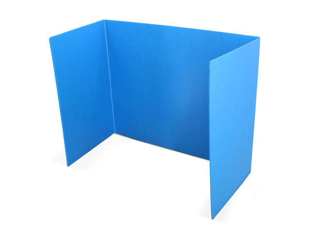 18x 46.5 Blue Plastic Study Carrel, Privacy Boards, Premium Corrugated Plastic, Student Privacy and Focus Booth for The Classroom, Desk Divider...