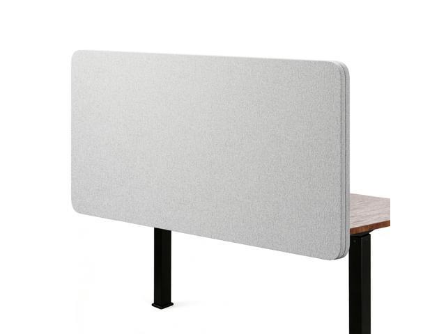 Desk Privacy Panel Sound Absorbing & Proof Desk Divider for Office 24 x 60 Inch Clamp-on/Screw-on Acoustic Desk Back Panel Partition,Gray