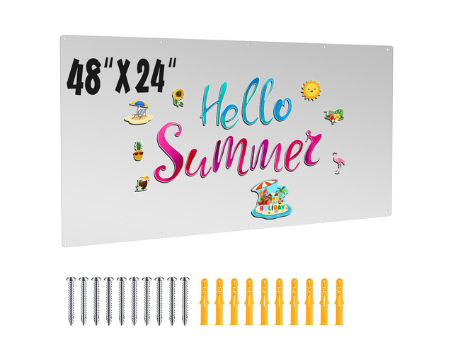 24 x 48 Magnetic Board Steel Magnet Bulletin Boards for Walls Wet Erase Stainless Steel Board for Kitchen Office Classroom Displaying Letters...