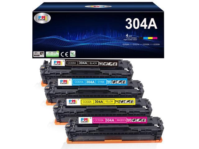 4-Pack Replacement for HP 304A Toner Cartridges CP2025 CM2320 CP2025dn Compatible for HP Color Laser CP2025,CM2320fxi MFP,CM2320nf MFP,CM2320n.