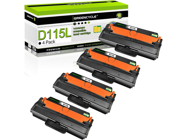 MLT-D115L D115L Black Toner Cartridge,4-Pack Compatible for Samsung SL-M2880FW SL-M2830DW SL-M2880XAC SL-M2870FW SL-M2830DW Xpress M2820 M2870...