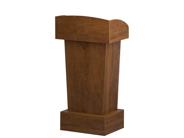 Wooden Podium Stand Lectern Walnut Color 16MM Wood Board Elegant Design with Storage Wooden Pulpit for Restaurants Churches Seminars Schools