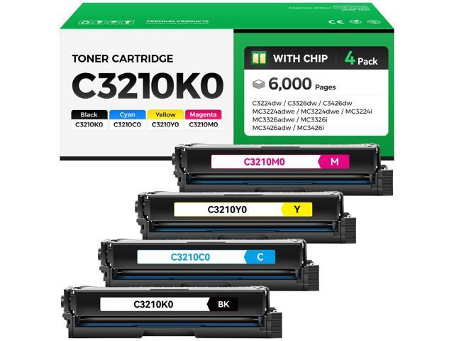 C3210K0 C3210C0 C3210M0 C3210Y0 Toner Cartridge (4-Pack with Chip) Replacement Compatible for Lexmark C3224dw C3326dw C3426dw MC3224adwe MC3224dwe...