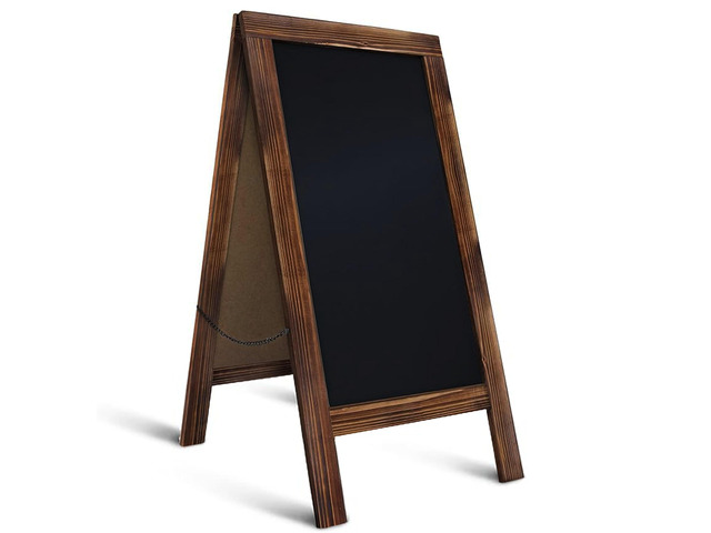Double-Sided Rustic Magnetic A-Frame Chalkboard Sign for Outdoor and Indoor Use, Magnetic, Black Sturdy, Stylish, and Versatile; Perfect for...
