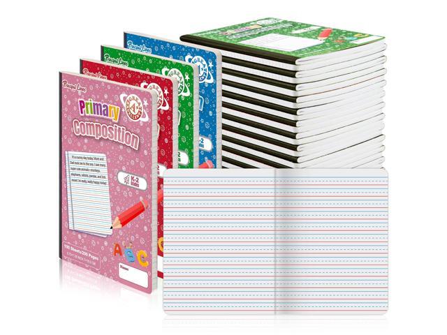24 Pack Primary Composition Notebooks, Primary Journal Grades k-2, Writing Notebooks for Kids - Primary Ruled 200 Pages (100 Sheets) Hard Cover