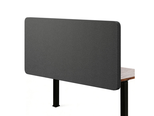 Desk Privacy Panel Sound Absorbing & Proof Desk Divider for Office 24 x 60 Inch Clamp-on/Screw-on Acoustic Desk Back Panel Partition,Dark Gray