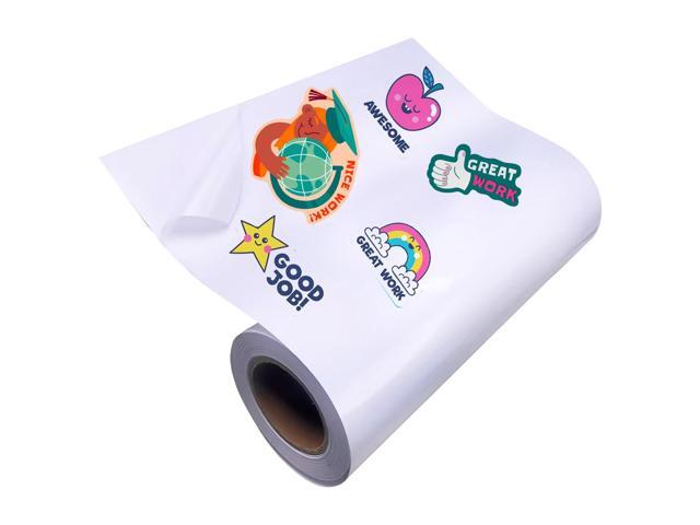 Glossy White 24' x 1200' (100 ft) Printable Vinyl Sticker Paper Roll 24 inch Waterproof Sticker Paper Roll Labels for Roll-feed Inkjet Printer...