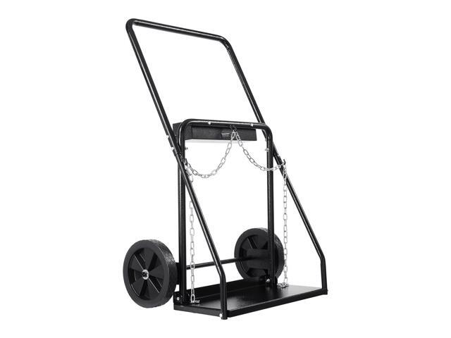 Dual Welding Cylinder Cart, Oxygen Acetylene Tank Cart with 440LBS Static Weight Capacity, 10-Inch Solid Wheels and Tank Storage Safety Chains,.