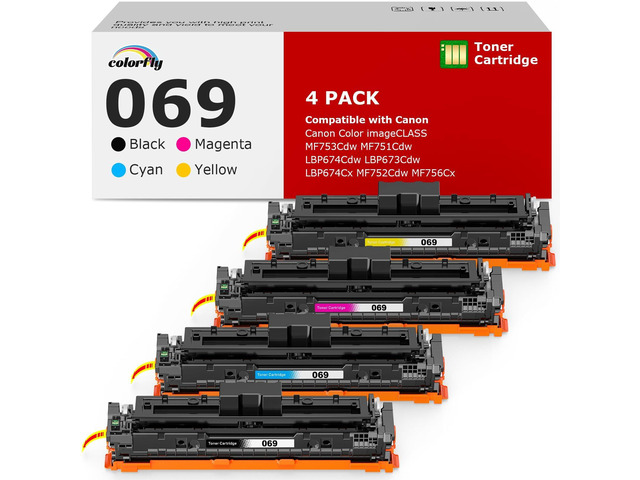 069 Toner Cartridge Set 069H MF753Cdw Compatible Replacement for Canon 069 069H Toner Cartridge Set for Canon imageCLASS MF753Cdw MF751Cdw...