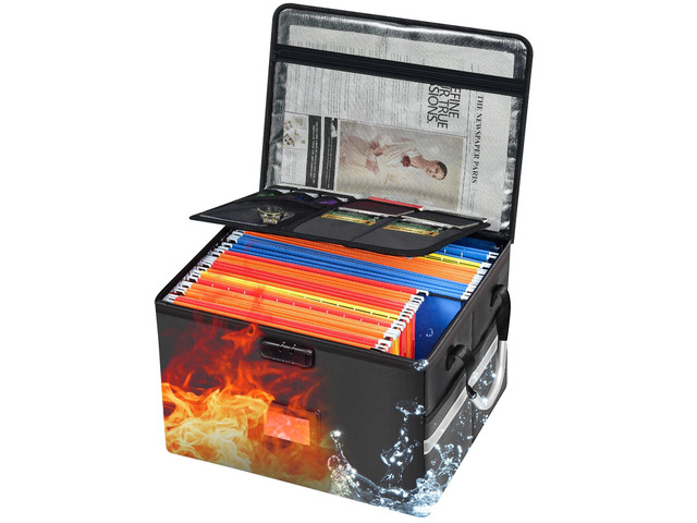 6200°F Upgraded Fireproof Document Box, 60L with Lock 10-Layer Heat Decay Structure For Letter, Legal Folders with 3 Rails for Home Office &...