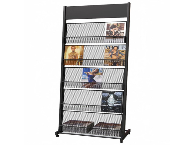 floor magazine rack brochure display stand for offices and public reception arealiterature rack with 4 Universal wheels (70'Ã—27Ã—13.8')