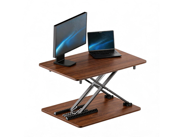 Standing Desk Converter, 25.16' × 15.75' Height Adjustable Laptop Stand for Desk, Sit Stand Monitor Stand, No Assembly Required for Home and Office...