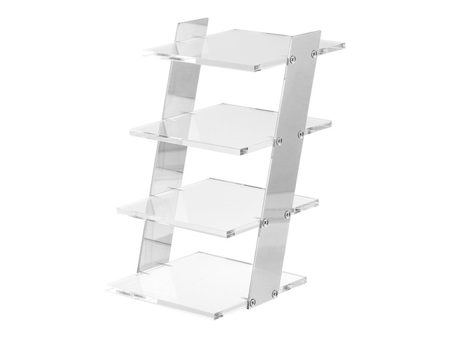 Sunglasses Display Stand, 1Pcs - Transparent Acrylic Sunglass Rack, 4-tier Glasses Stand, Eyewear Rack for Optical Shop Home Shopping Mall (Silver)