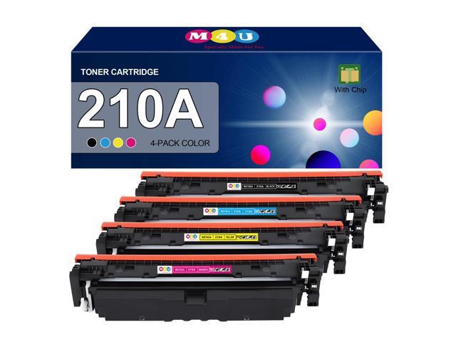 210A Toner Cartridges 4 Pack(with Chip) Compatible for 210A 210X Color pro MFP 4301fdw 4301dn 4301dw, Pro 4201dw 4201dn(Black Cyan Yellow Magenta)