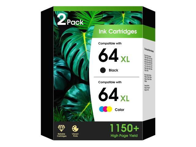 64XL Ink Cartridges Combo Pack 7975 Replacement for HP64XL 64 Ink Works for HP Envy Photo 7855 7155 6230 7858 6255 7800 Inspire 7955e 7255e 7900e.