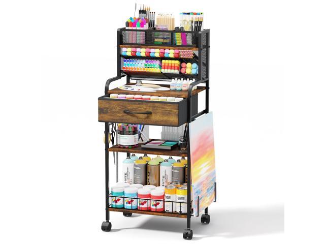 Art cart, 3 Tier Rolling Cart - Utility Cart with Storage Drawer and Wheels, Versatile Art & Craft Organizer for Home, Office, or Studio Ideal for...