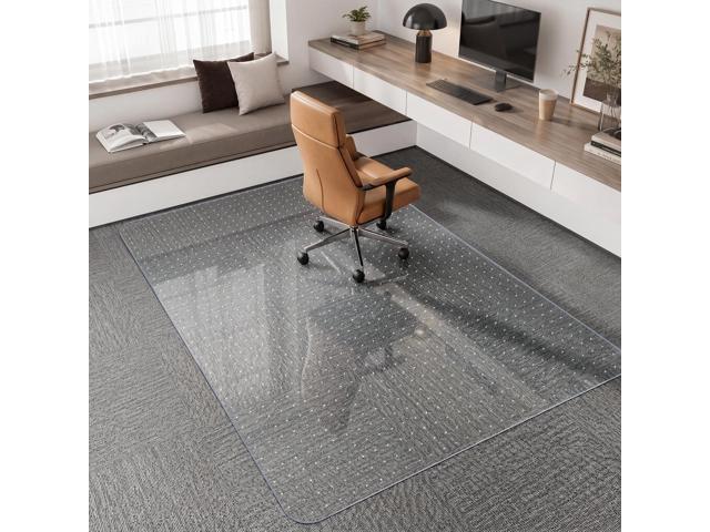 Office Chair Mat for Carpeted Floor, 46 × 72 Inch Low Pile Carpet Rolling Chair Mat, Large Plastic Computer Office Floor Mat, Thick Wear-Resistant...