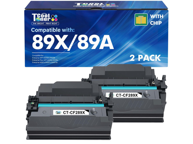 89X 89A Black Toner Cartridge for HP LaserJet CF289X CF289A M507 2 Pack Compatible for HP 89A for LaserJet Enterprise M507n M507dn M507x MFP...