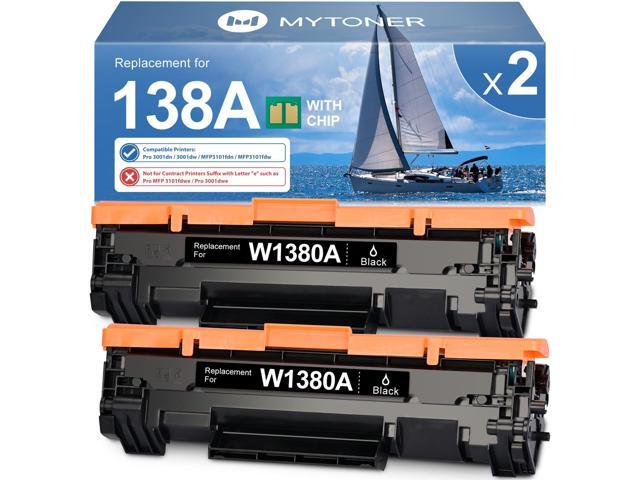 138A Black Toner Cartridges Replacement for HP 138X W1380A W1380X With Chip, Compatible with LaserJet Pro 3001dw 3001dn MFP 3101fdw 3101fdn...