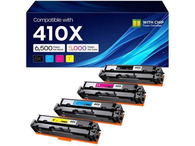 410X Toner Cartridges 4 Pack M477fnw Replacement for HP 410X CF410X 410A use with Color Laserjet Pro M452dw 452dn 452nw MFP M477fnw M477fdn...