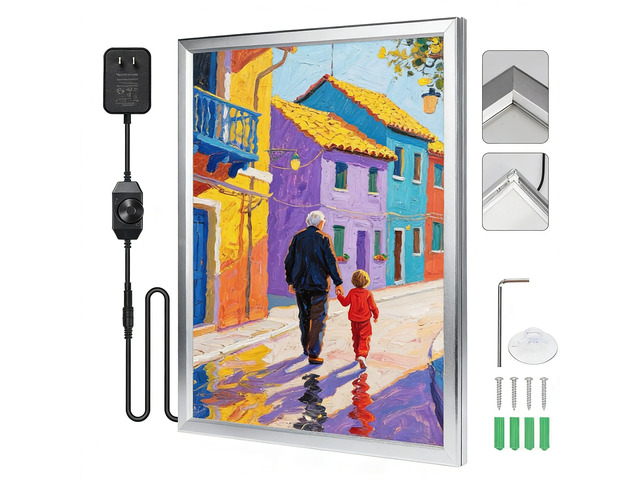LED Movie Poster Frame 24x36,Backlit Picture Light Box with Dimmer,Led Poster Frame Wall Mount Aluminum Movie Led Poster Display for Home...