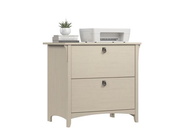 Salinas 2 Drawer Lateral File Cabinet in Antique White, Home Office Storage Solution, Organizer with Drawers for Workspace, Filing Unit