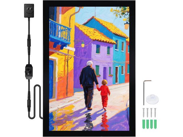 Led Poster Frame 16x24 Inch, Poster Lights for Wall,Movie Poster Frame with Dimmer Swich,Wall Mounted Magnetic Led Lightbox Display,Backlit Display...