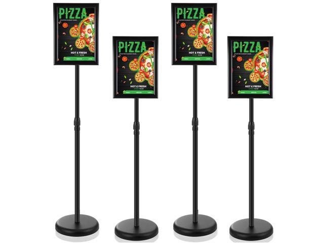 4 Pack Sign Holder Stand 8.5 x 11'' Adjustable Heavy Duty Pedestal Floor Sign Holder Poster Stand for Outdoor Indoor Advertising, Vertical &.