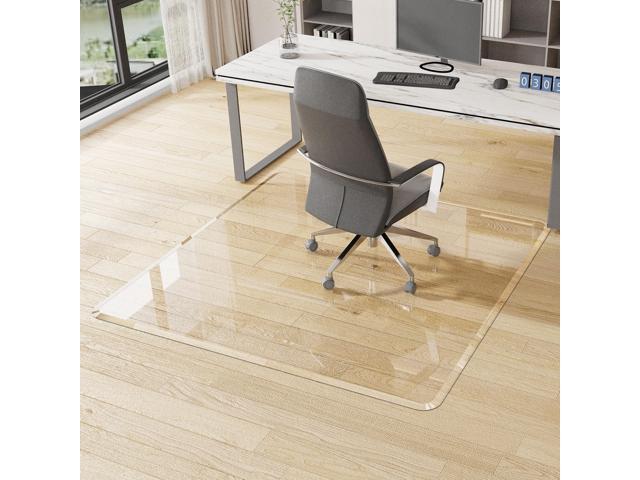 Beveled Edge Office Chair Mat for Carpet Crystal Clear 48' x 48' Heavy Duty Computer Desk Mats for Low Flat and No Pile Carpeted Floor or Hard...