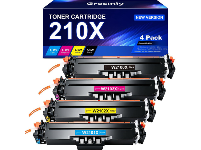 High Yield 210X Toner Cartridges 4 Pack, Compatible Replacement for HP 210X 210A Toner Cartridge Set with Chip, for HP Color LaserJet Pro MFP...